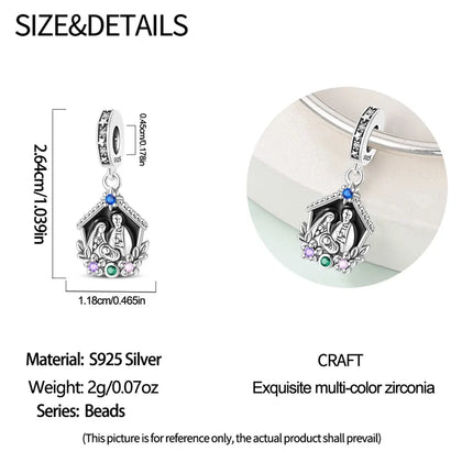 Original New 925 Sterling Silver Prayer Virgin Mary Charms Beads Fit Necklace Bracelet Accessory DIY Jewelry For Women Gift