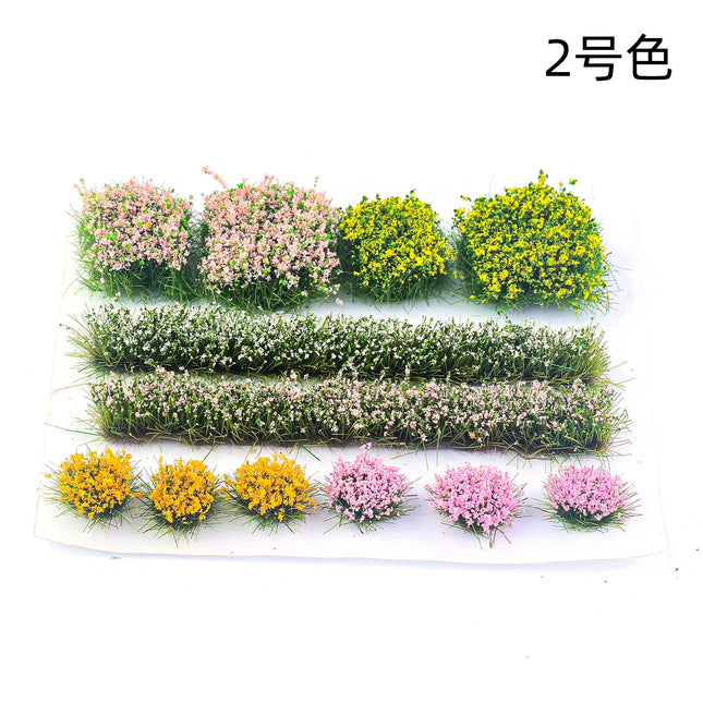 Mixed Flower Grass Cluster Model Kits Miniature Plants Materials for Making Building Sand Table Layout Diorama Accessories