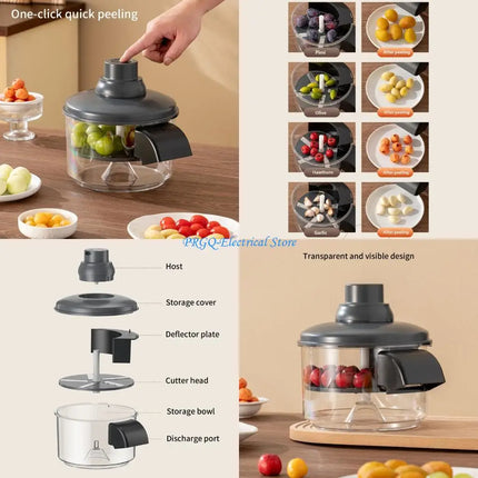 N0PF High Speed Fruit Peeling Machine 50W Motorized Tool Suitable for Garlic Grape Compact Kitchen Appliance Rustproof