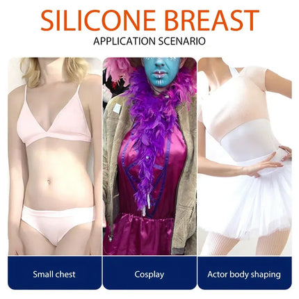 1 Pair=2pcs Realistic Self-Adhesive Silicone Fake Breasts Form for Crossdresser Prosthesis Transgender Cosplay Fake Boobs