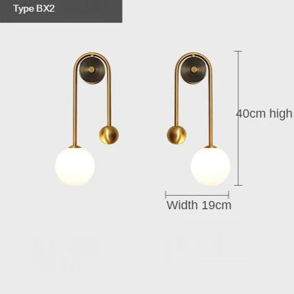 Modern Wall Lamp Glass Ball LED Gold Home Decor For Living Room Bedroom Bedside Interior indoor Lighting Sconce Luminaire Lights