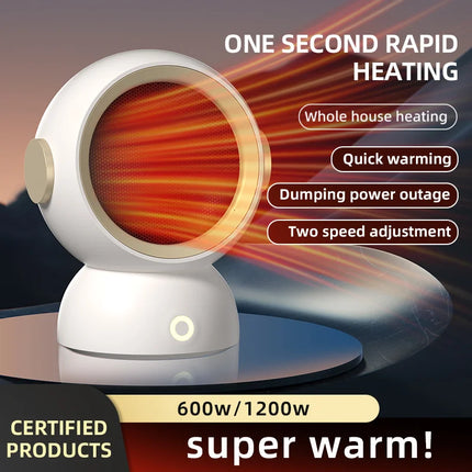 1200W Electric Heater Portable Desktop Fan Heater Heating Warm Air Blower Mini Radiator Home Office Warmer Machine for Winter