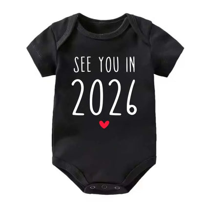 See You in 2026 Pregnancy Announcement Baby Onesie Toddler Jumpsuit Summer Short Sleeve Newborn Boys Girls Outfits