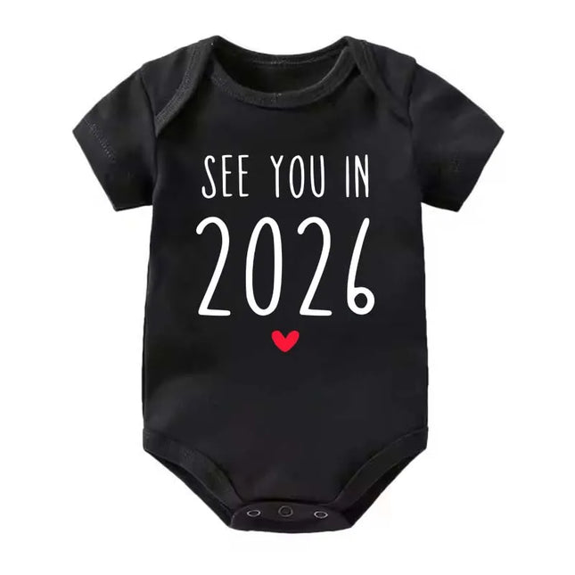 See You in 2026 Pregnancy Announcement Baby Onesie Toddler Jumpsuit Summer Short Sleeve Newborn Boys Girls Outfits
