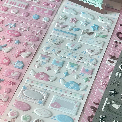 WAKAWAKA Cute Deco Stickers for Scrapbooking Keluli Moment Pink Wing Star Decorative Stickers Diy Phone Luggage Motorcycle
