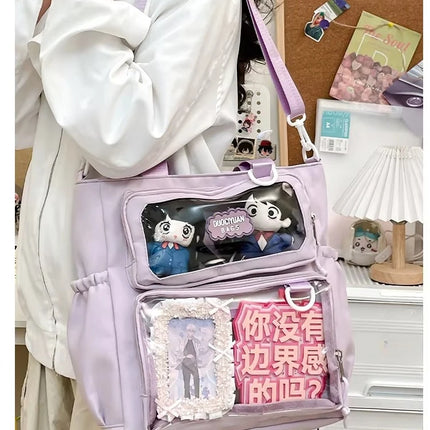 New Y2K Sweet Girl's Ulzzang Ita Bag Large-capacity Crossbody Bag Japanese Comic Exhibition Single Shoulder Bag with Insert