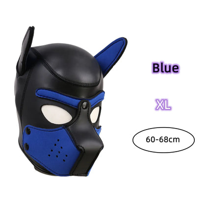 XL New Increase Large Size Puppy Cosplay Neoprene Fetish Hood Dog Mask Sex Toys with Detachable Nose for Couples Bdsm Bondage
