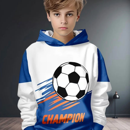 Kids Clothes Boys Hoodies Long Sleeve 3D Football Print Children Spring Fall Clothes Casual Outdoor Active Boys Clothing Tops