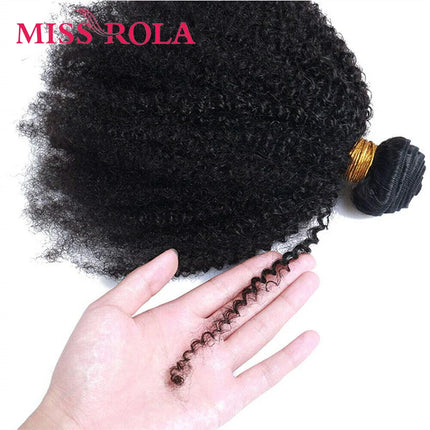Miss Rola Brazilian Afro Kinky Curly Hair Weave Bundles 100% Human Hair Natural Black Curly Hair Extension Remy Double Wefts