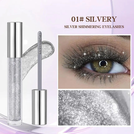 Gold Silver Glitter Mascara 3D Volume Eyelashes Curling Shimmer Mascara Diamond Shine Waterproof Volume Curl Mascara Eye Makeup
