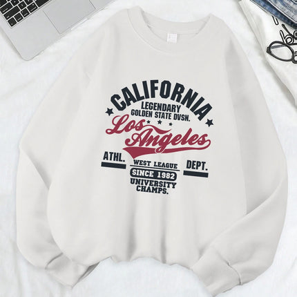 California Oakland Athletic Prints Sweatshirts Women Loose Comfortable Hoodies Fleece Warm Crewneck Tops Winter Sporty Clothes