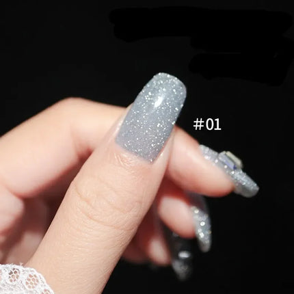 ANNIES 10ml Glittering Diamond Nail Polish Gel 12 Colors Reflective Glitter Lining Gel Nail Polish Nail Painting Hand Makeup