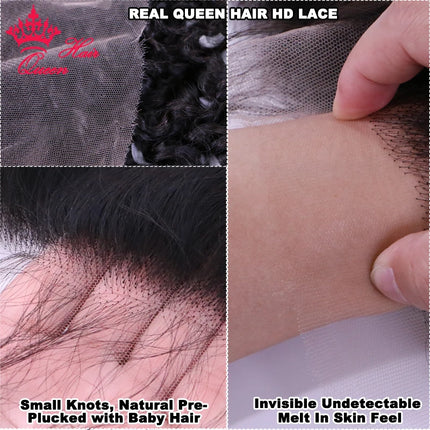 Queen Hair Real HD Burmese curly 13x6 13x4 Frontal Virgin Human Raw Hair Lace Frontal Ear to Ear Real Invisible HD Lace