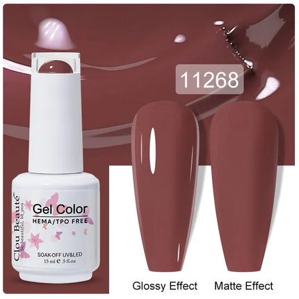 Clou Beaute 15ml Nail Gel Polish Vernis Semi Permanent UV LED Lamp Lakiery Hybrydowe Hema Free Red Nail Art Gel Lacquer Gel