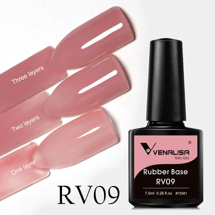 7.5ml Venalisa HEMA Free TPO Free Rubber Base Jelly Pink Soak Off UV LED Gel Polish Semi Permanent Nail Manicure Varnish