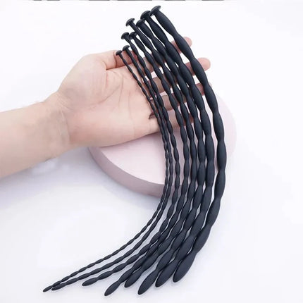 8 Sizes Safe Soft Silicone Urethral Penis Stimulant Dilator Urethral Rod Catheter Sex Toys Horse Eye Stick For Male BDSM Plug