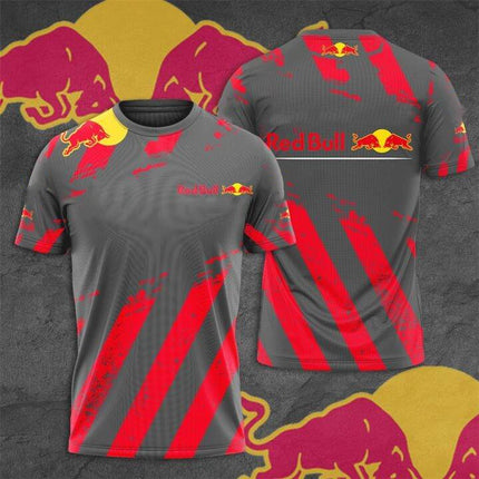 Summer Latest Red Bull Men's T-shirts Fashion Racing T-shirts Red Bull 3D Printed T-shirts Street Fashion Red Bull Clothing