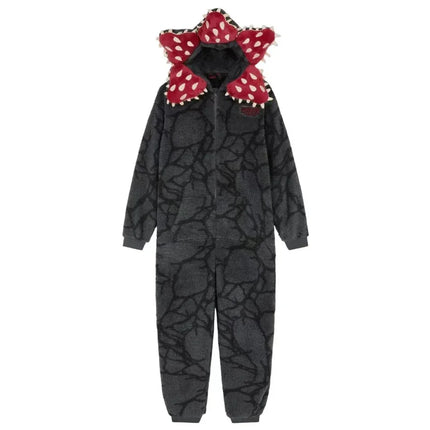 Adult Kids Fall Winter Thicken Cannibal Flower Demogorgon Cosplay Costume Comfortable Flannel Fabric Pajamas Halloween Suit