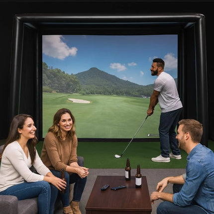 Newly Portable Inflatable Golf Simulator Enclosure Indoor/Outdoor Golf Practice Swing Tent with Projection Screen for Training
