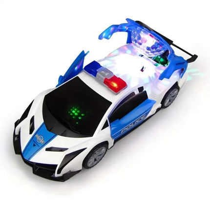 Kids Police Car Toy with Sound & LED Light Openable Door Universal Wheel Patrol Cop Play Vehicle Toy for Toddlers Boys Girls