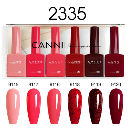 6pcs/kit CANNI TPO FREE HEMA FREE Halloween Nails Color Set Dark Red Semi Permanent Soak off UV LED Gel Varnish Christmas Gift