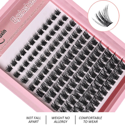 Lash Clusters 120pcs Cluster Lashes 8-16mm Wispy Individual Eyelashes Extensions Natural LookLash D Curl Fluffy Cluster Lashes