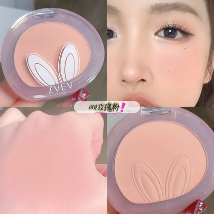 Long ears Monochrome blush white matte cosmetics vitality girl nude makeup natural smudge monochrome blush plate