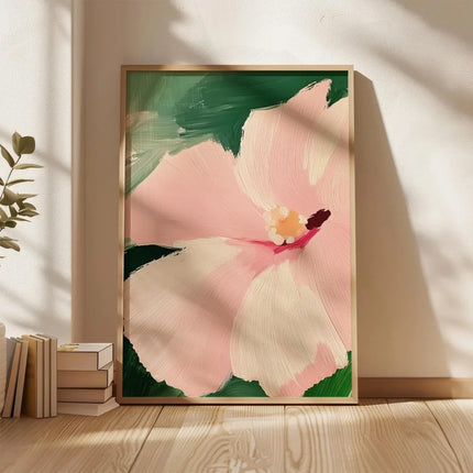 1pc Retro Beige Floral Line Printing,Simple Canvas Painting,Frameless Modern Plant Wall Decor for Living Room,Housewarming Gifts
