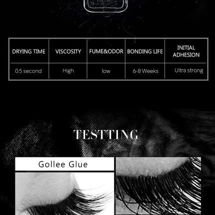Gollee Glue for Eyelashes 0.5s eyelash Extensions professional eyelash adhesive Waterproof lash supplies for Salon Eyelash glue