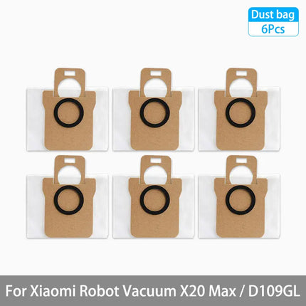 For Xiaomi Robot Vacuum X20 Max / D109GL Parts Accessories Main Brush Side Brush Hepa Filter Mop Cloth Dust Bag Replacement