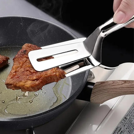 Stainless Steel Frying Shovel Clip Multifunctional Steak BBQ Tongs Frying Fish Spatula Clip Household Kitchen Tool Bread Clip