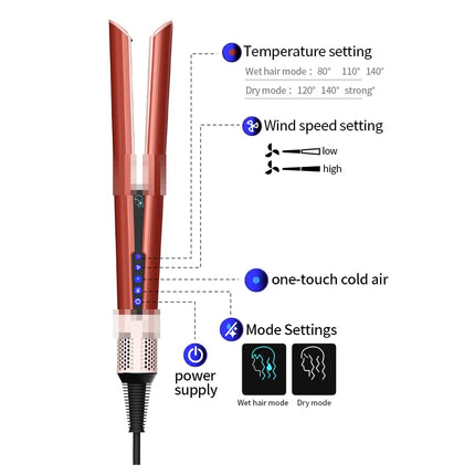 Hair Dryer Straightener HT01 Negative Ion Pull Plate Straightening Comb for Dry and Wet Use Straightener Does Not Damage Hair