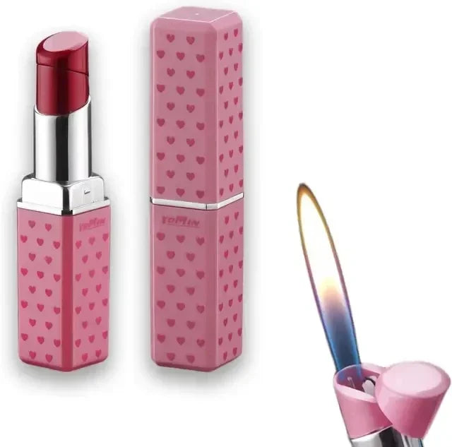 Windproof Cute Lipstick Inflatable Lighter Portable Mini Butane Lightweight Cigarette Accessories Women Fashion Gift Lipstick