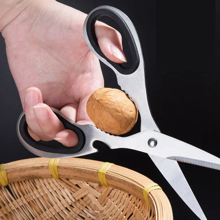 Stainless Steel Kitchen Scissors Household Bone Scissors Chicken Wings Fish Chopper Bottle Opener Walnut Clip Kitchen Tools