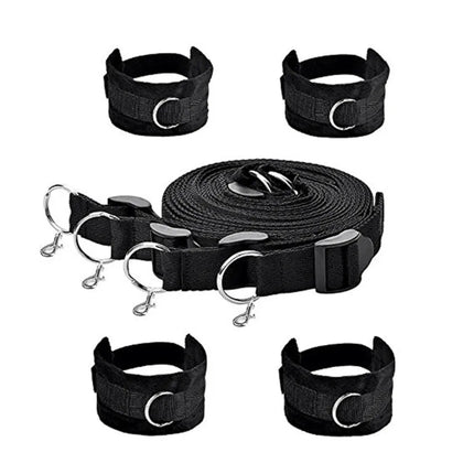 Sex Strap System Flirt Tickler Eye Blinder Bondage Gear Set Couple BDSM Bed Restraint Sex Toy Kit Adult SM Slave Sex Games Toys