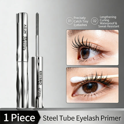 Black Waterproof Metallic Tube Mascara Silk Fiber Long Curling Non-Clumping Eyelash Extensions Spiral Makeup for Eyes
