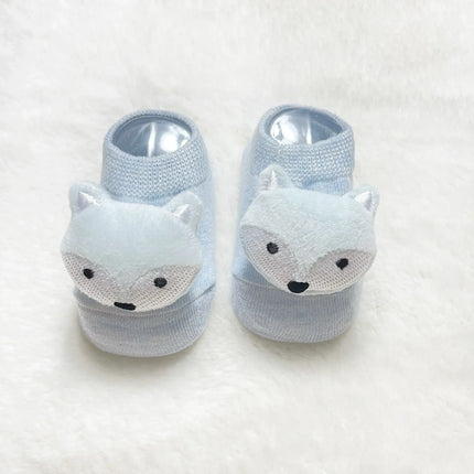 Kawaii Cotton Infant Toddler Baby Boys Girls Stitch Clothes Korean Cute Cartoon 3D Doll Newborn Rubber Anti-slip Floor Socks