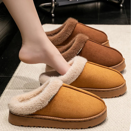 Fashion Women Fluffy Slippers for Autumn and Winter Indoor EVA Thick Sole Anti-Slip and Warm Unisex Slippers for Winter