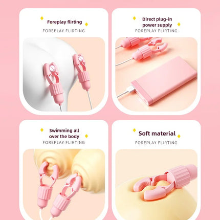Sucking Vibrating Nipple Clamps Tongue Vibrator Labia Clitoris Clamps Stimulating Massager For Women Breast Massage Masturbator