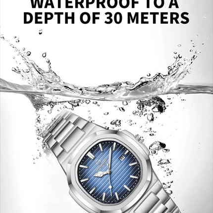 2025 New Luxury Military Man Watch Square Waterproof Luminous Date Week Men Watch Stainless Steel Quartz Men's Watches Reloj+box