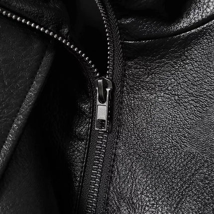 MUJER Black Faux Leather Jackets for Women Outerwears Office Women's Bomber Jacket Snap Button Demi-season Jacket for Women Coat