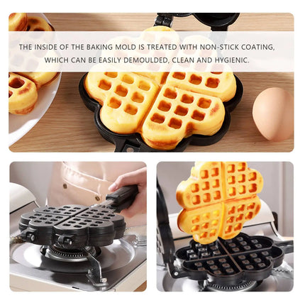 Hot-Gas-Type Household Love Waffle Mold Baking Mold Household Non-Stick Cake Pan DIY Waffle Maker