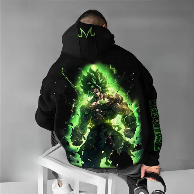 Oversized Dragon Ball Broly Anime Print Hoodie Men Women Streetwear Loose Casual Pullover Sweatshirt Spring Autumn Trend Y2k Top