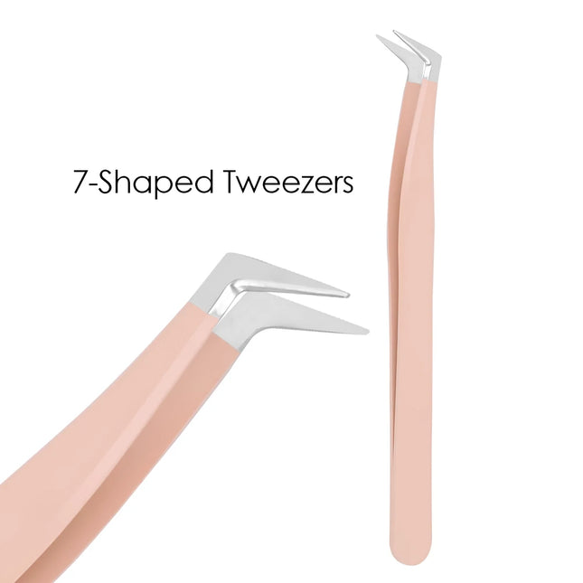 Wholesale Pink Color Anti-static Curved Lash Tweezers Application High Precision Durable Eyelashes Makeup Tools Easy to Operate