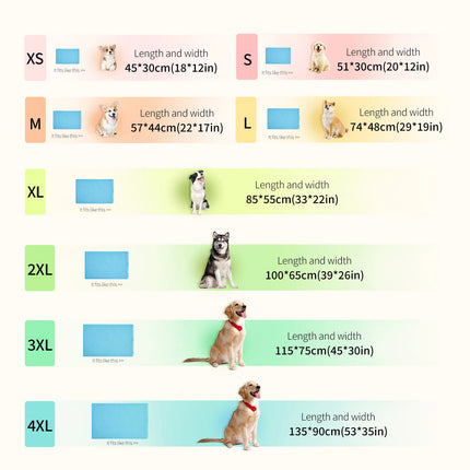 Pet Cooling Mat Dog Cat Sleeping Pad Cool Ice Silk Moisture-proof Mattress Cushion Summer Small Animal Cold Bed 5 sizes