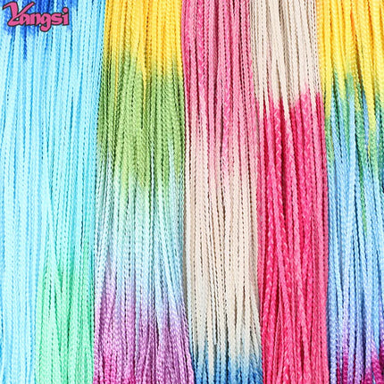 Full Star 30 Inch Synthetic Zizi Braids Thin Box Braids Hair Extensions Brown Pink Blue Red 613 Ombre Box Crochet Braiding Hair