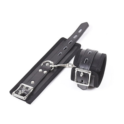 PU Leather Soft Hand Cuffs Ankle Wristcuff Restraint Lockable Buckle Bondage Lockable Shackle Sex Toy for Men Women Adult Toys