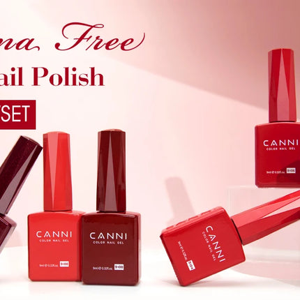 6pcs/kit CANNI TPO FREE HEMA FREE Halloween Nails Color Set Dark Red Semi Permanent Soak off UV LED Gel Varnish Christmas Gift