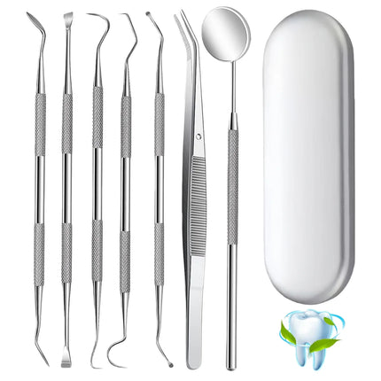 Stainless Steel Dental Tools Mouth Mirror Probe Tweezer Hoe Sickle Tartar Tools Professional Dentist Teeth Cleaning Instruments
