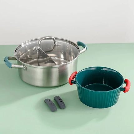 Silicone Pan Anti Scalding Handle Cover Heat Resistant Insulation Grip Sleeve Pot Handle Holder Pans Bowl Holders Kitchen Gadget
